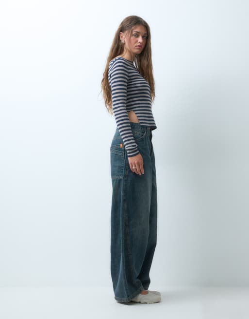 COLLUSION striped knit slash neck top, 3 of 4