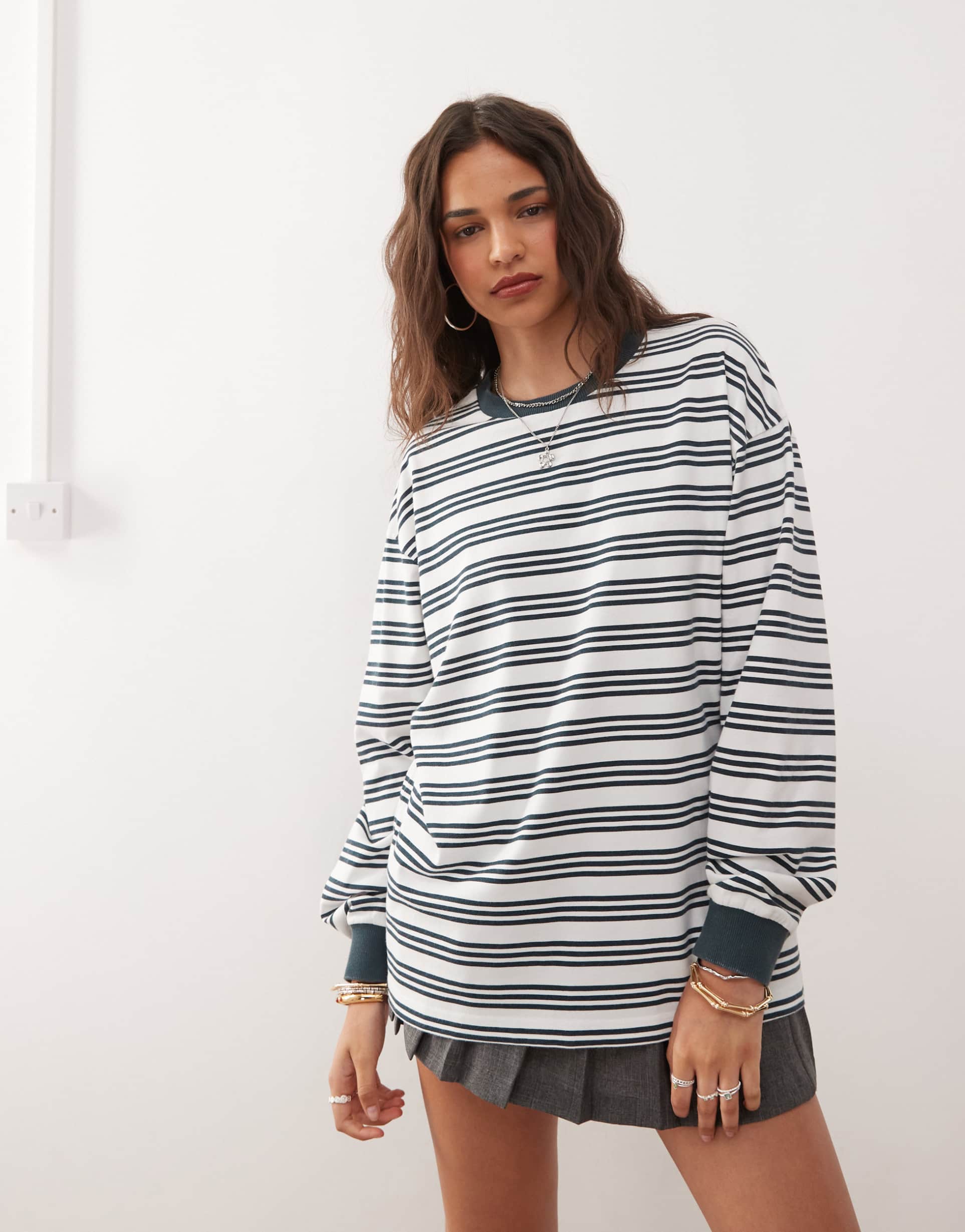 collusion striped long sleeve t-shirt
