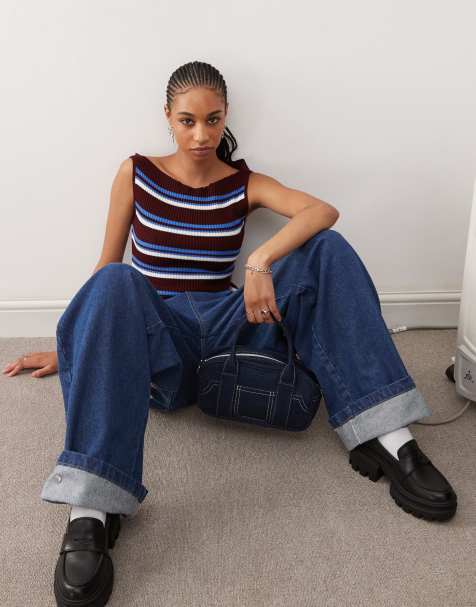 COLLUSION striped tank top in multi - view 1