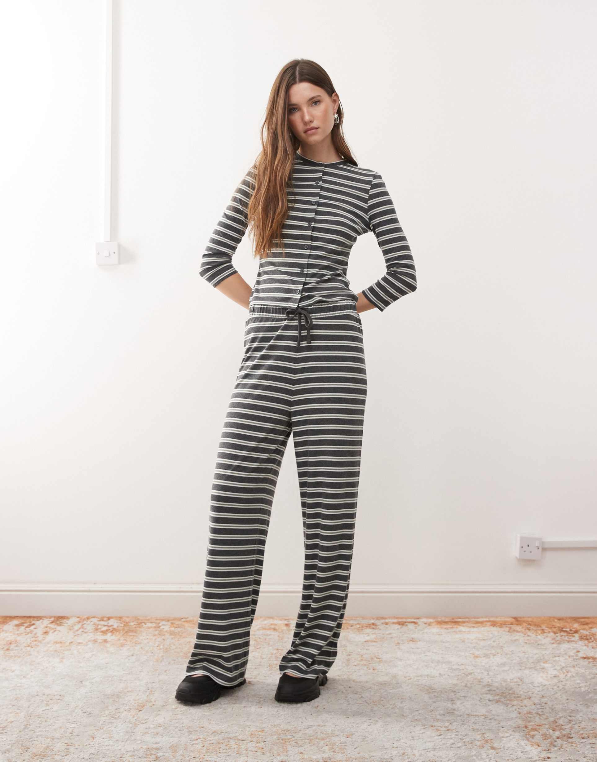 collusion striped wide leg pants - part of a set