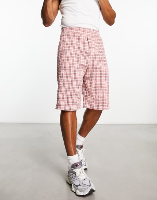 COLLUSION – Strukturierte Skatershorts im Festival-Look in Rosa kariert mit Baggy-Passform, 4 von 4