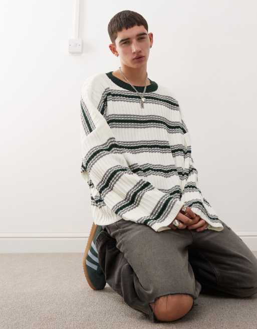 COLLUSION –Strukturierter Strickpullover mit Streifen