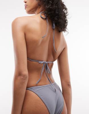 Collusion Stud Trim Bikini Bottom In Gray