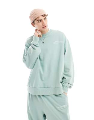Collusion Studios Sweatpants In Teal Wash - Part Of A Set-blue