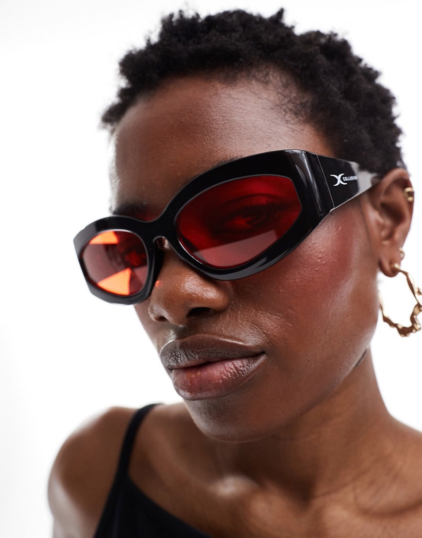 COLLUSION sunglasses with black frame and red lens