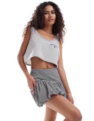 Collusion COLLUSION super boxy crop vest with varsity print in grey