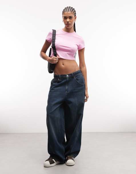 COLLUSION super crop t-shirt in bubblegum pink