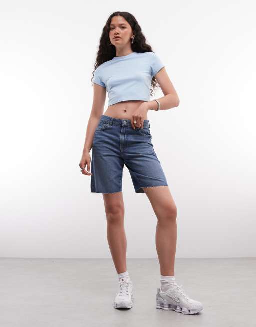 COLLUSION - Super cropped T-shirt in babyblauw, 2 van 4