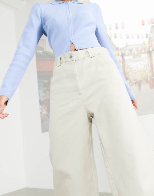 COLLUSION super flare pants in beige, 3 of 4