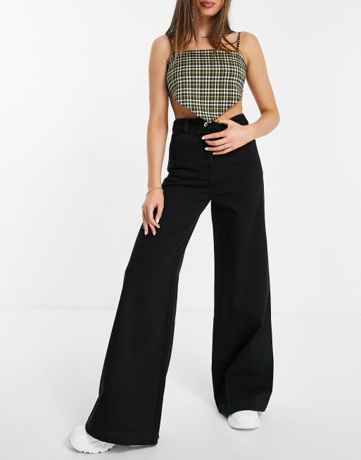 COLLUSION super flare pants in black