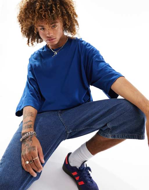 COLLUSION Super oversized t-shirt in navy blue