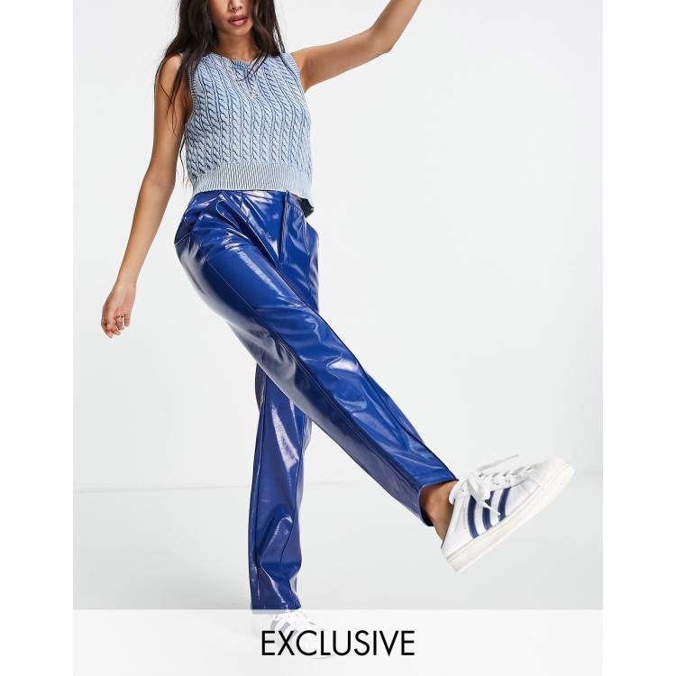 Baby blue vinyl store pants