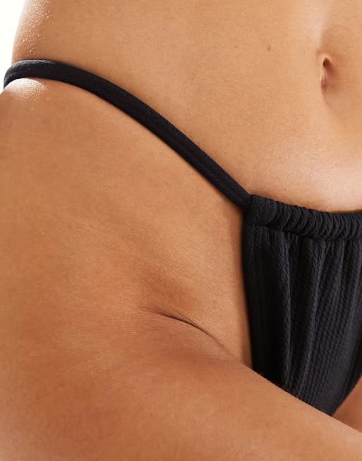 COLLUSION – Svart strukturerad bikiniunderdel med string , 4 av 4
