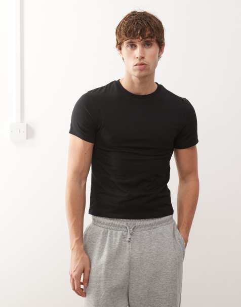 COLLUSION – Svart t-shirt i muscle fit med krympt design - view 1