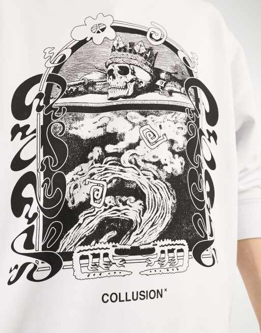 Sweat à Capuche Homme Collusion – Noir – Taille M – État Correct (usure Légère)