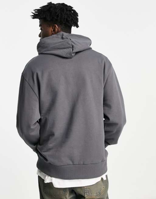 Pull homme avec capuche de couleur gris anthracite