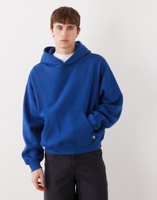 COLLUSION - Sweat à capuche oversize coupe carrée - Bleu