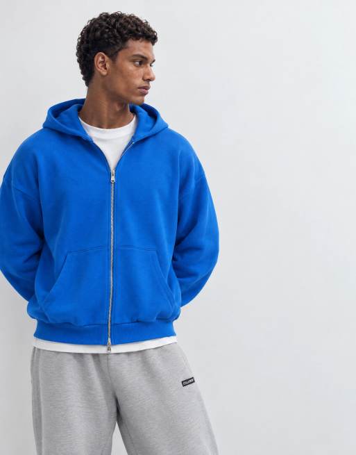 COLLUSION sweat à capuche zippé bleu cobalt, 7 de 10