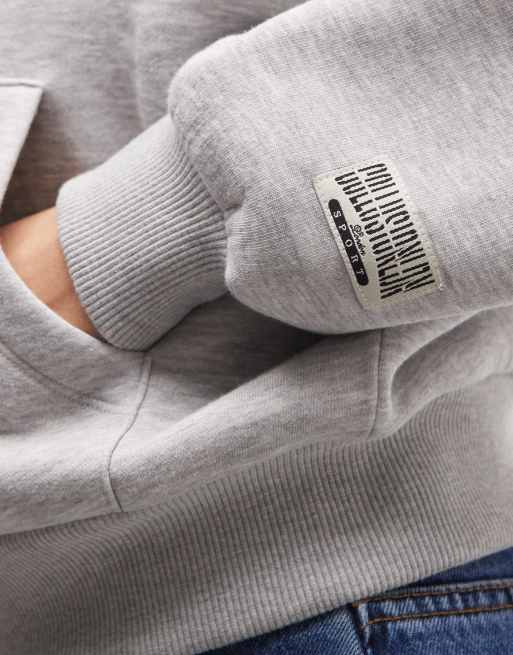 Collusion - Sweat à capuche zippé coupe carrée - Gris chiné, 2 de 4