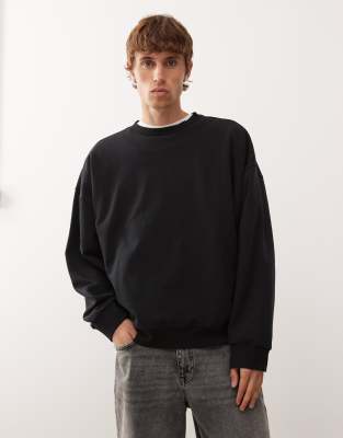 COLLUSION - Sweat coupe carrée - Noir