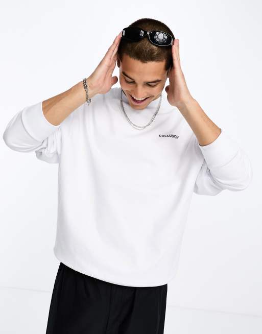 COLLUSION Sweat imprim au dos Blanc ASOS