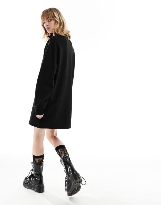 COLLUSION - Sweater jurk met korte rits in zwart, 4 van 4