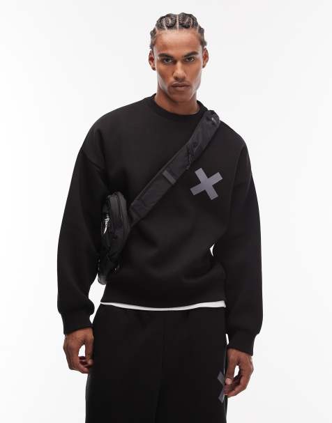 COLLUSION - Sweater van zware stof met rechte pasvorm in zwart - view 1