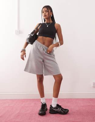 Collusion Sweatpants Fabric Shorts In Gray