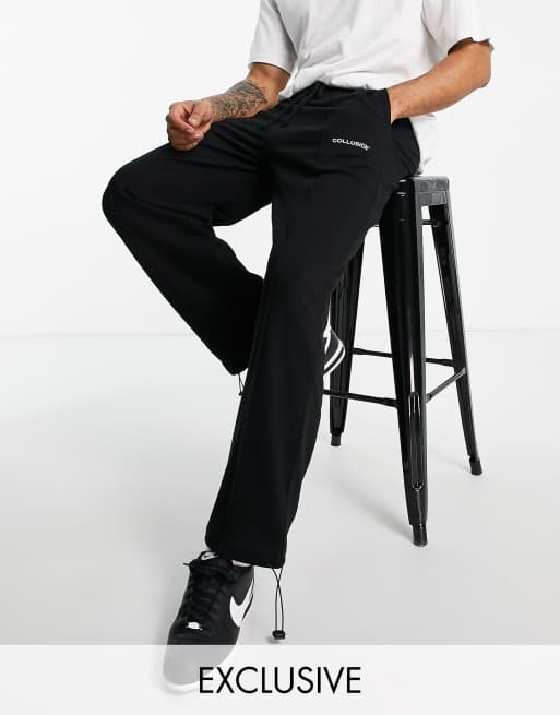 COLLUSION smart sweatpants and scuba shirt set in black - BLACK