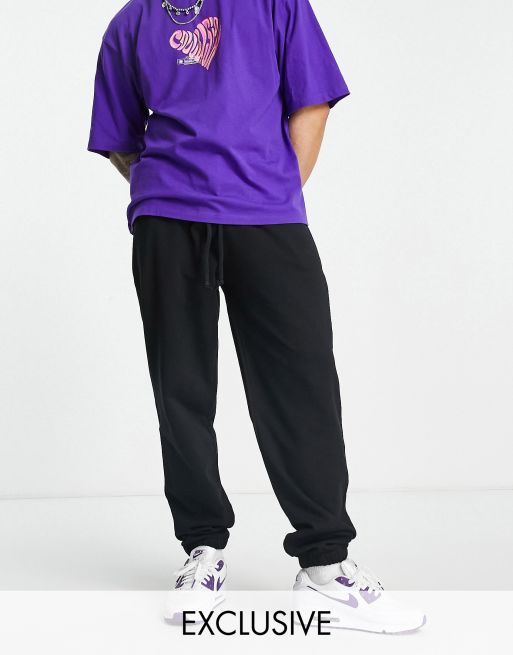 COLLUSION Unisex logo jogger in black