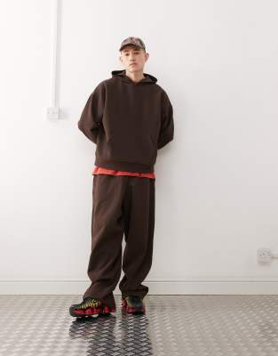 Спортивные коричневые брюки COLLUSION с вафельной текстурой - часть комплекта 8490₽