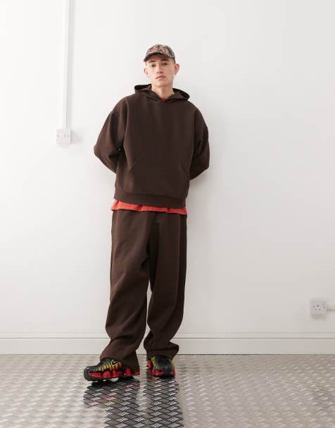 COLLUSION sweatpants in brown waffle jersey - part of a set - view 1