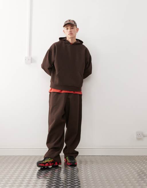 COLLUSION sweatpants in brown waffle jersey - part of a set