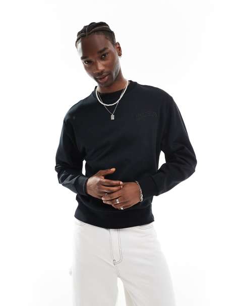 COLLUSION sweatshirt in black with varsity embroidery - view 1