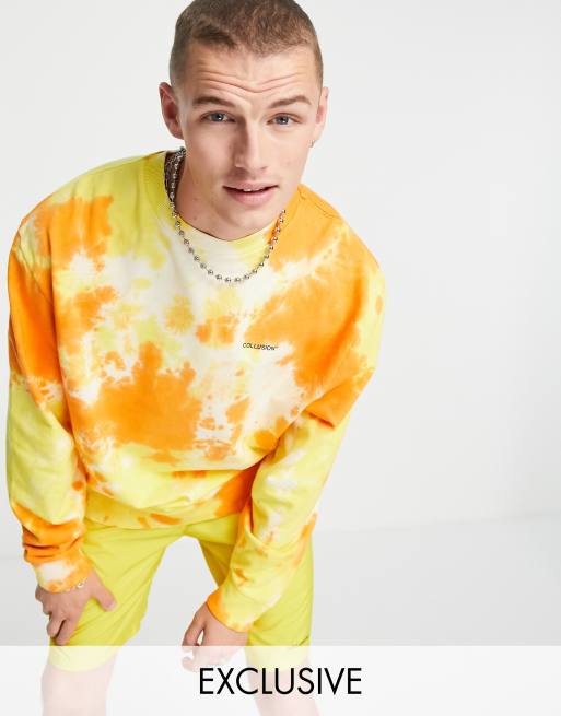 COLLUSION sweatshirt in orange tie dye | ASOS