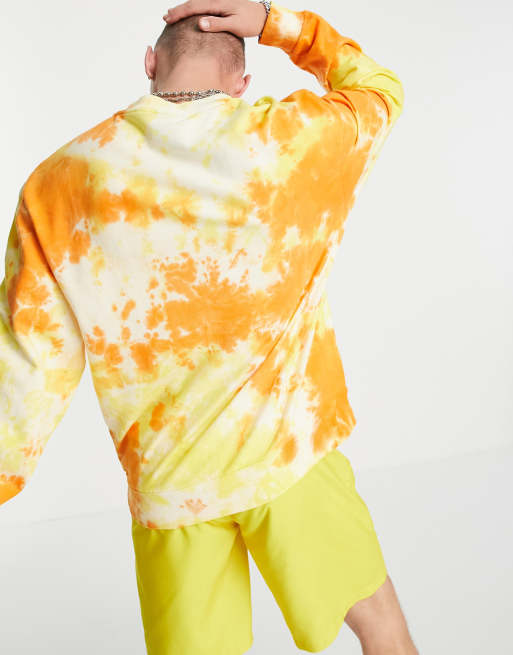 Orange tie dye sweater new arrivals