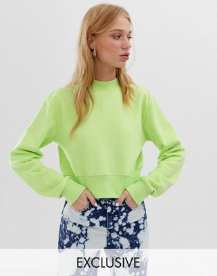 COLLUSION – Sweatshirt med rak passform-Grön