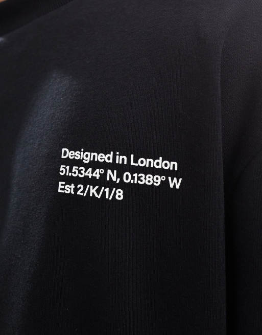 COLLUSION - Sweatshirt met print van coördinaten in zwart
