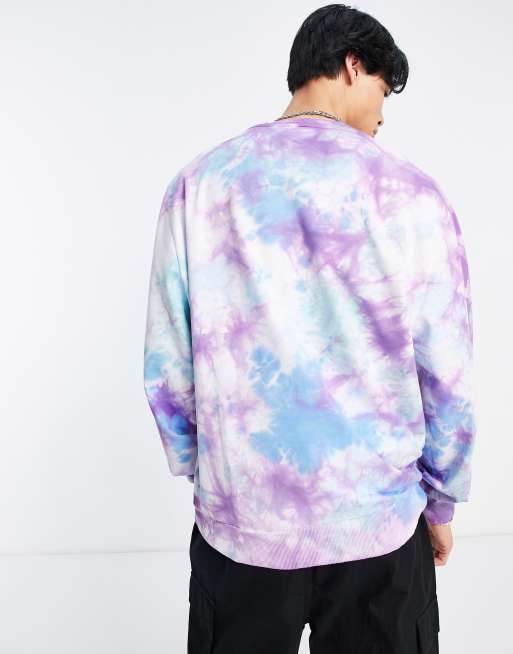 COLLUSION sweatshirt with logo print in tie dye part of a set