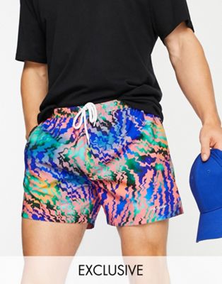 COLLUSION swim shorts in abstract tiger print