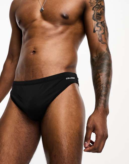 COLLUSION swim thong in black