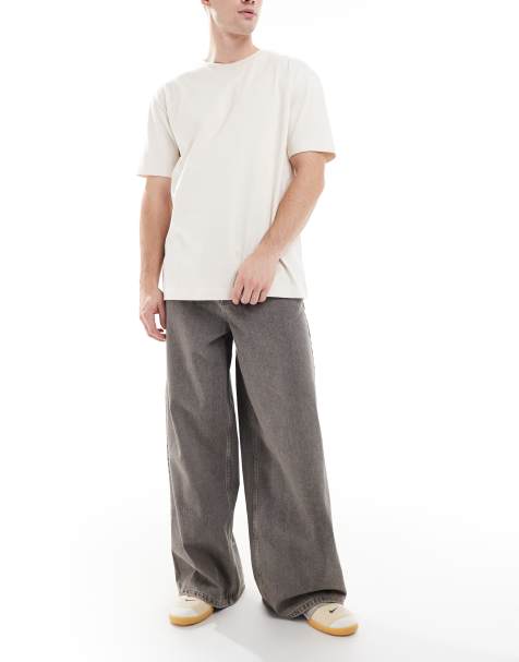 COLLUSION X003 wide leg mid rise jean in washed grey