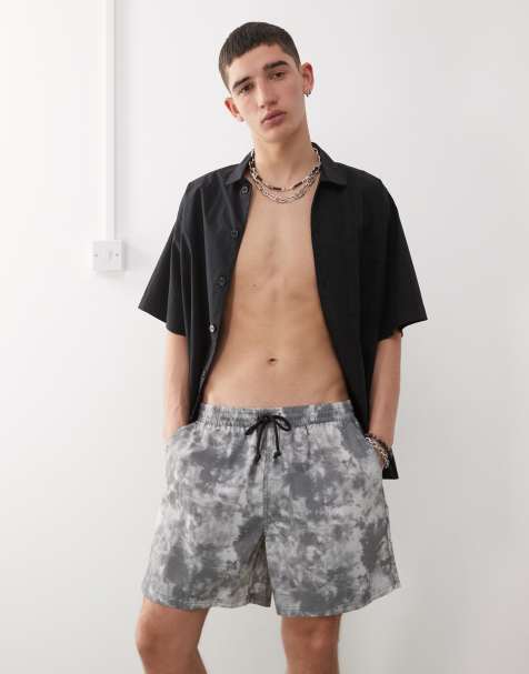 COLLUSION tie dye swim short in grey