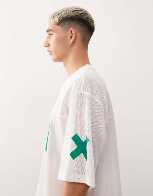 COLLUSION – Szary sportowy T-shirt z siateczki airtex, 4 z 5