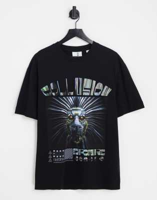 COLLUSION t-shirt with print in black - ASOS Price Checker
