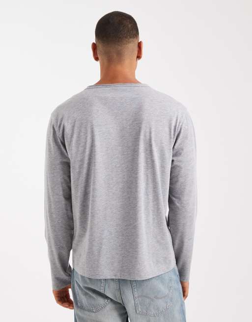 COLLUSION - T-shirt à manches longues et col V sans boutonnage - Gris, 3 de 5