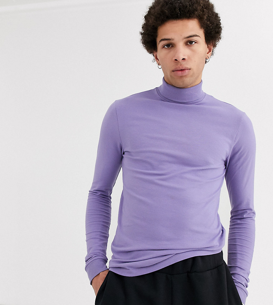 COLLUSION - T-shirt a maniche lunghe con collo alto lilla-Viola
