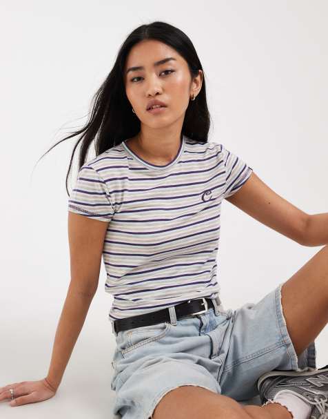 COLLUSION - T-shirt aderente a maniche corte blu navy mélange - view 1