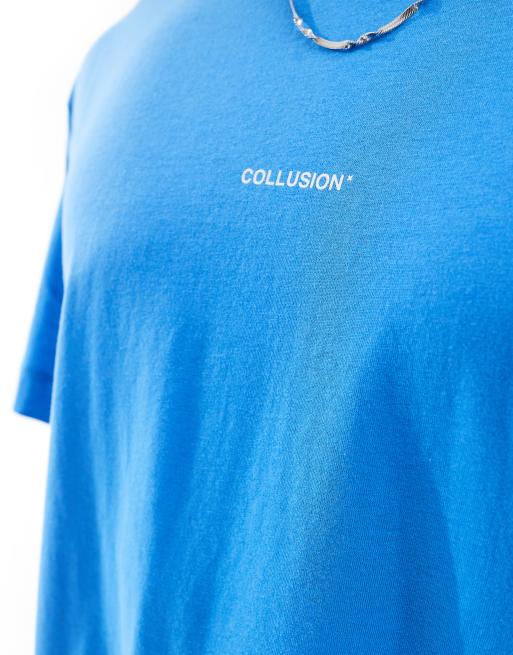 COLLUSION - T-shirt avec logo au centre - Bleu, 4 de 4