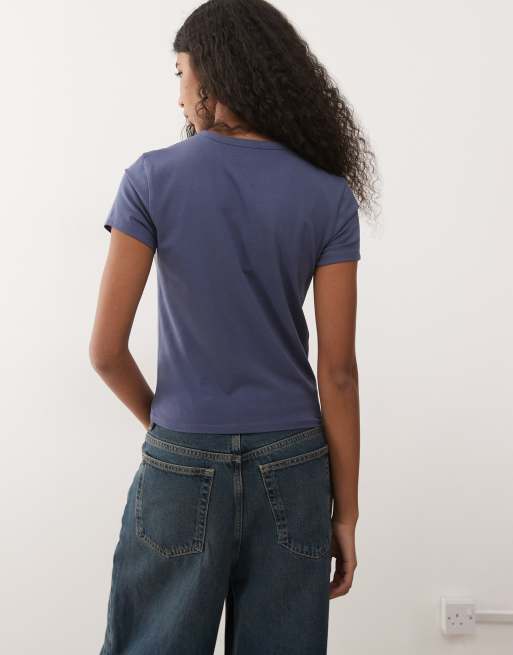 COLLUSION - T-shirt baby blu navy, 4 di 4